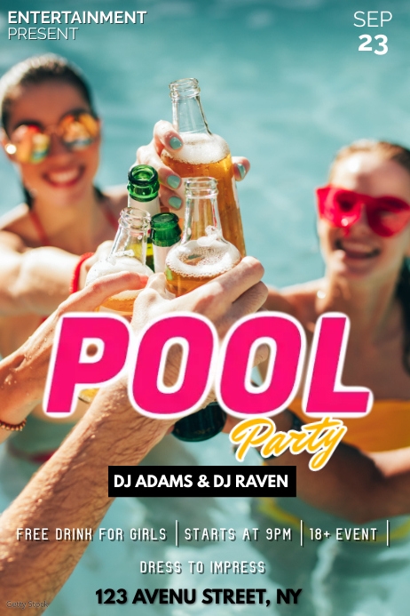 Copy of Pool Party Poster Template | PosterMyWall