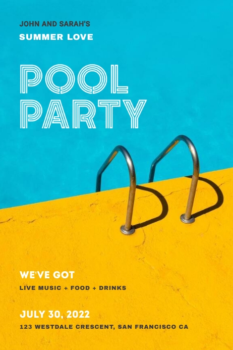 Pool Party Poster Template | PosterMyWall