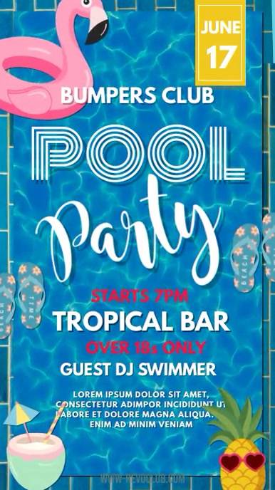 Pool Party Social Media Post Template | PosterMyWall