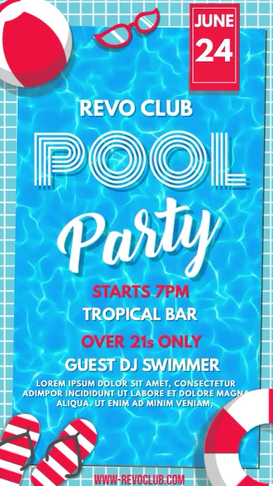 Pool Posting Pool Party Social Media Post Template | PosterMyWall