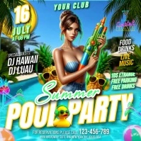 Pool Party Square (1:1) template