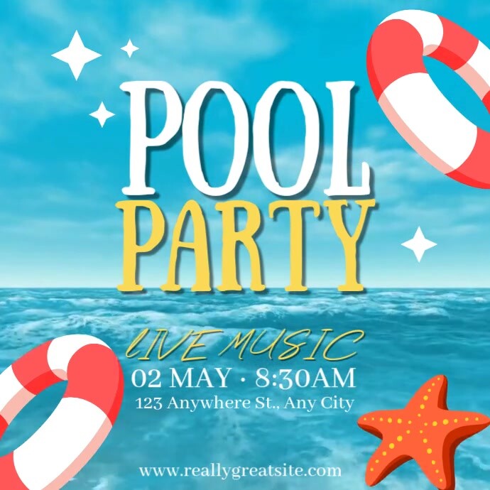 Pool Party Ads Instagram Ad Template | PosterMyWall