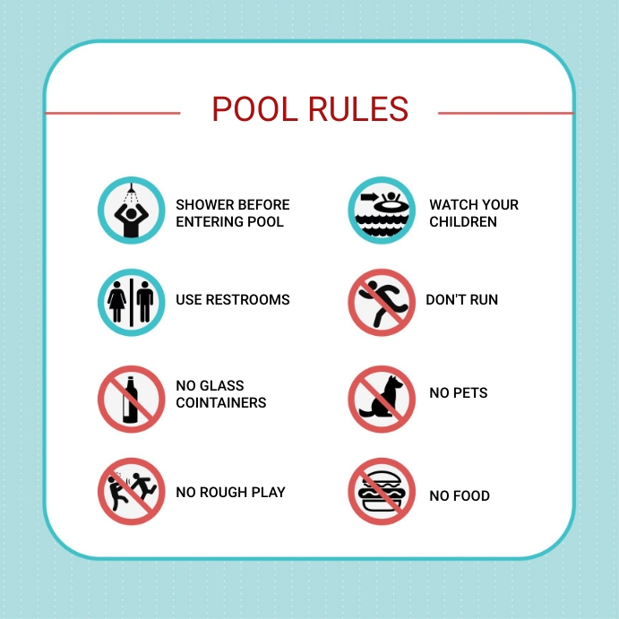 Copy of POOL RULES | PosterMyWall