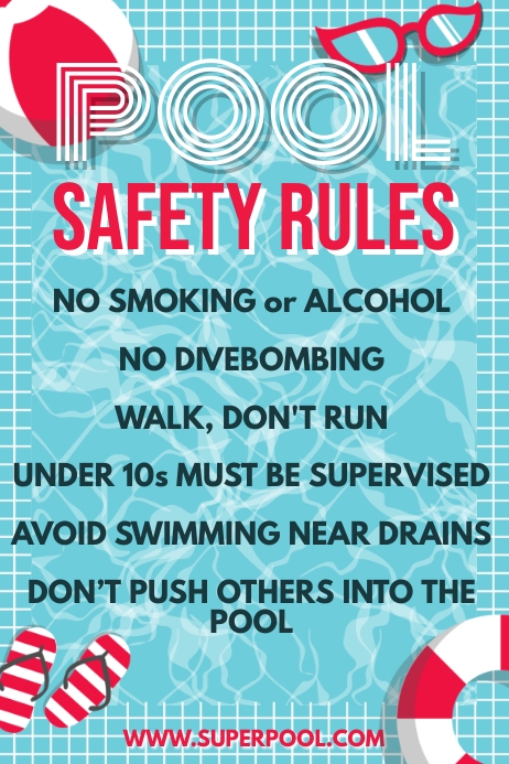 Pool Safety Rules Poster Flyer Template PosterMyWall