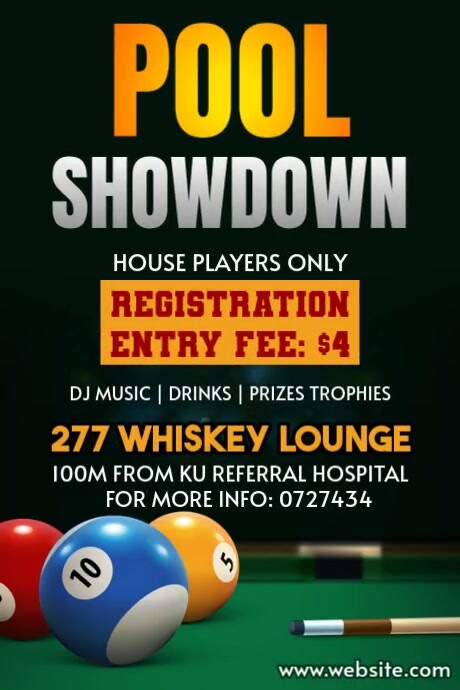 Showdown Poster Examples Pool Showdown House Players Poster Template | PosterMyWall