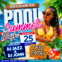 Pool Summer Bash Free Entry Post Instagram template