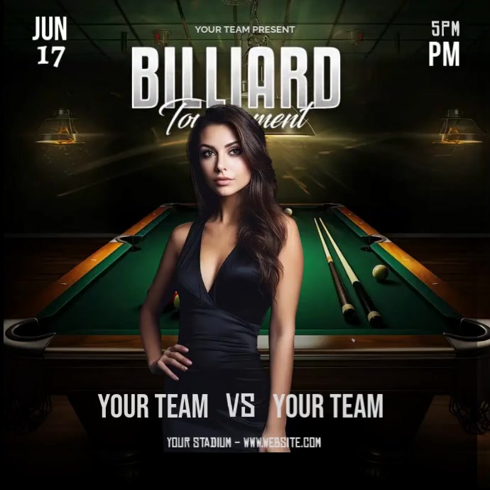 Pool Table Tournament Template | PosterMyWall