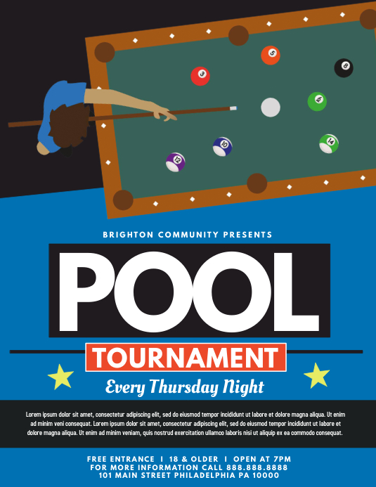 Pool Tournament Template PosterMyWall Pool Tournament Template PosterMyWall