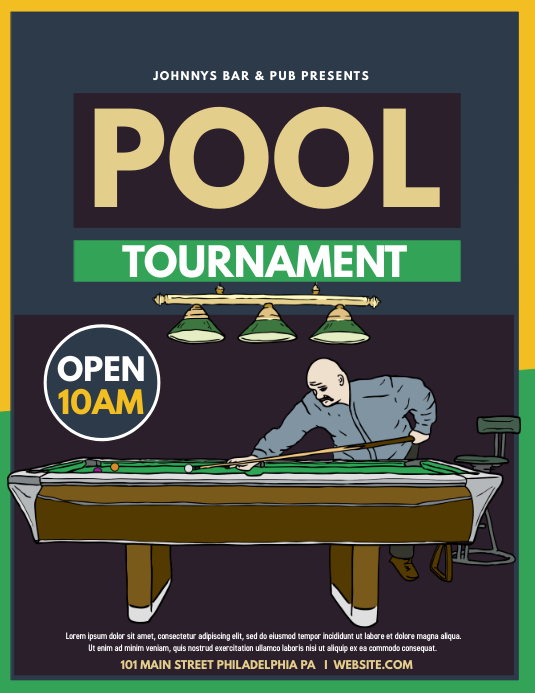 Pool Tournament Template PosterMyWall
