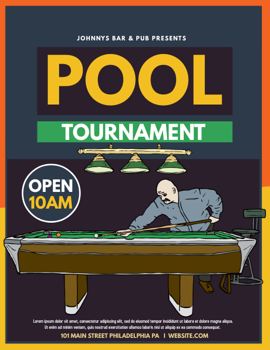 Pool Tournament Template PosterMyWall