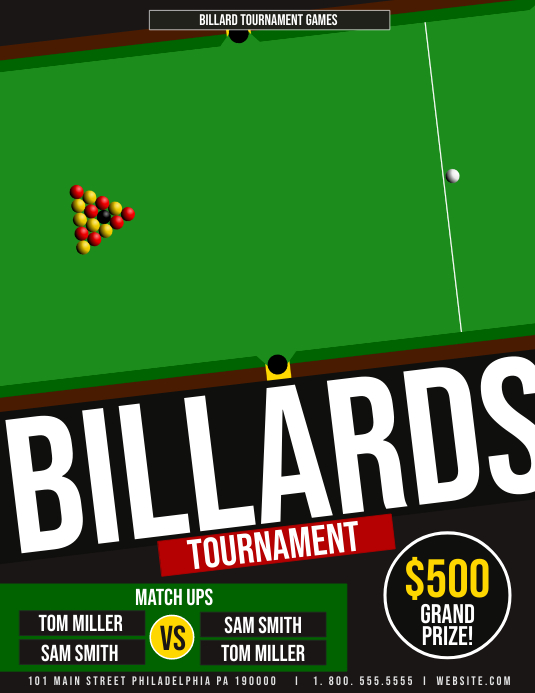 Pool Tournament Template PosterMyWall