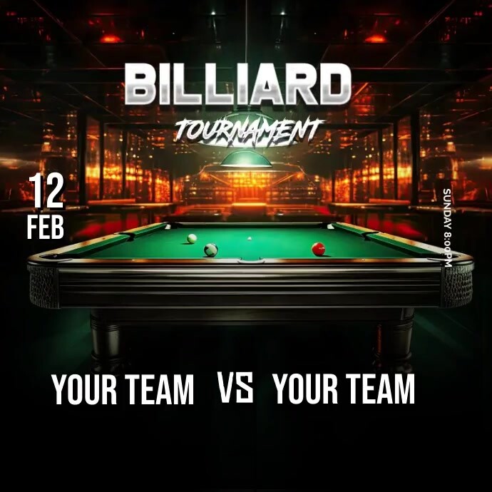 Pool Tournament Template PosterMyWall