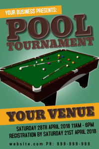 Pool Tournament Poster Template | PosterMyWall