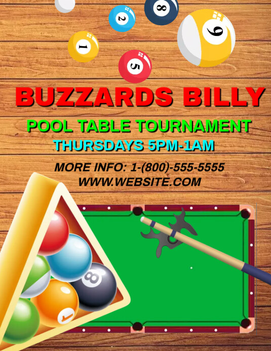 Pool Tournament Poster Template PosterMyWall