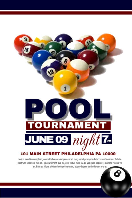 Pool Tournament Template | PosterMyWall