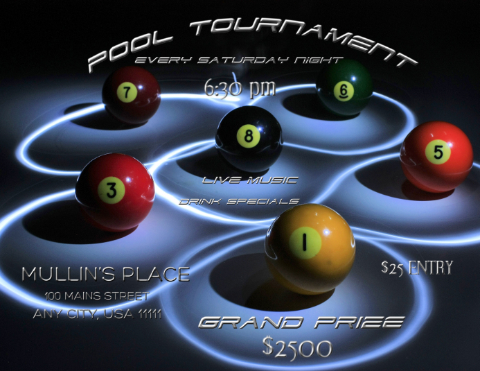 Copy of Pool Tournament Flyer PosterMyWall