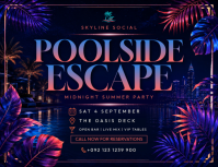 Poolside Escape Party Flyer (Letter pang-US) template