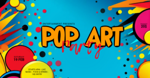 Pop Art Party event promo template Facebook Shared Image