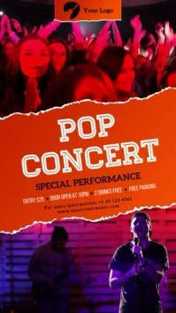 Pop Concert Digital signage multiple video template
