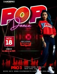 Pop Dance Class Video Flyer (format US Letter) template