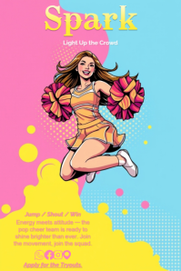 Pop Spark – Retro Cheerleading Poster Template Plakat