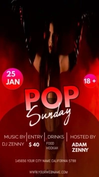 POP SUNDAY SEXY NIGHT ADULT PARTY Affichage numérique (9:16) template