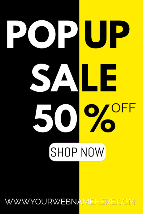 POP UP SALE 50 % OFF Template | PosterMyWall