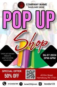 pop up shop flyers Tabloid template