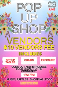 POP UP SHOP SUMMER VENDORS โปสเตอร์ template