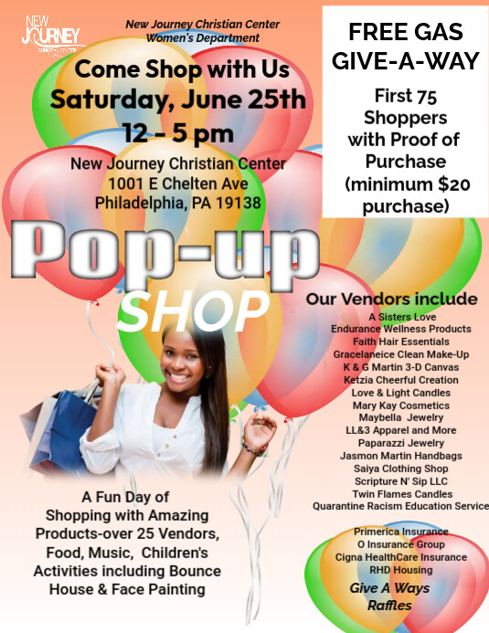 Pop Up Shop Vendor Announcements Flyer (US-Letter) template