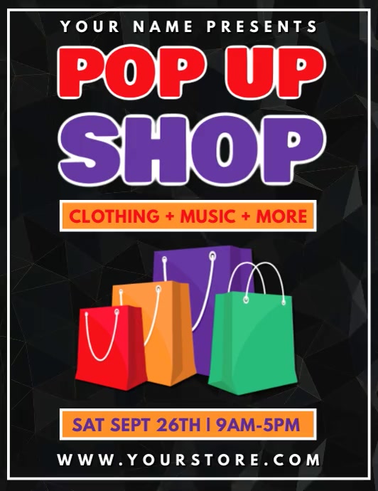 Copy of POP UP SHOP VIDEO FLYER TEMPLATE | PosterMyWall