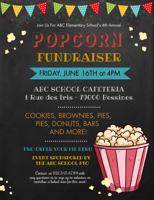 Popcorn Flyer Fundraiser Template PosterMyWall
