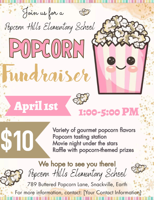 Popcorn Fundraiser Flyer Template PosterMyWall