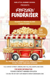 Popcorn fundraiser flyer Pinterest Graphic template