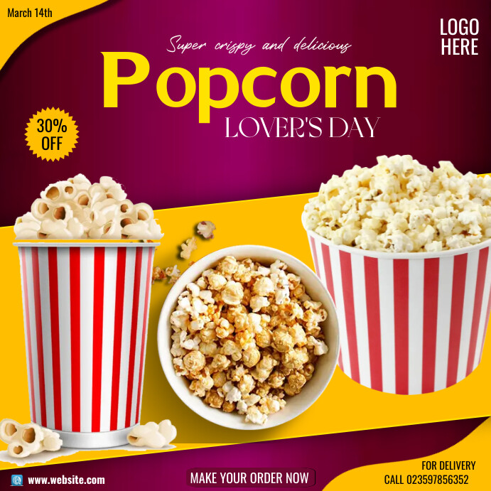 popcorn lover's day Template | PosterMyWall