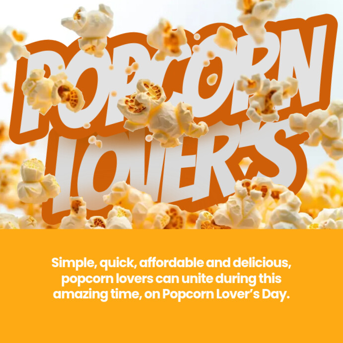 Copy of Popcorn Lover's Day Instagram Post | PosterMyWall