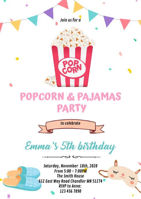 Popcorn Invitation Template