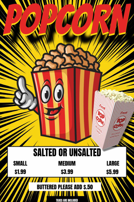Rotulo Pop Corn Plantilla de POPCORN POSTER | PosterMyWall