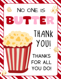 Popcorn Teacher Appreciation Sign ใบปลิว (US Letter) template