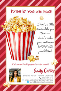 Popping by Open House Banner 4' × 6' template