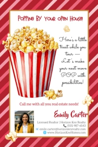 Popping by Open House Banner 4' × 6' template