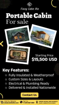 Noir Portable Cabin Sale Digitalt display Template