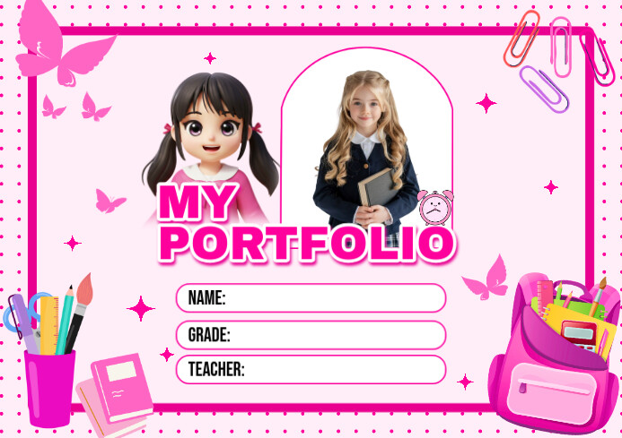 White Student Portfolio A4 Template | PosterMyWall