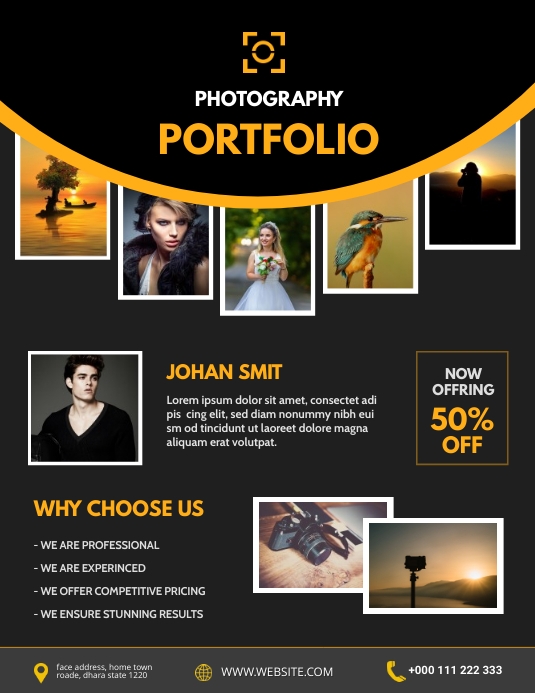 Portfolio Photography flyer Template | PosterMyWall