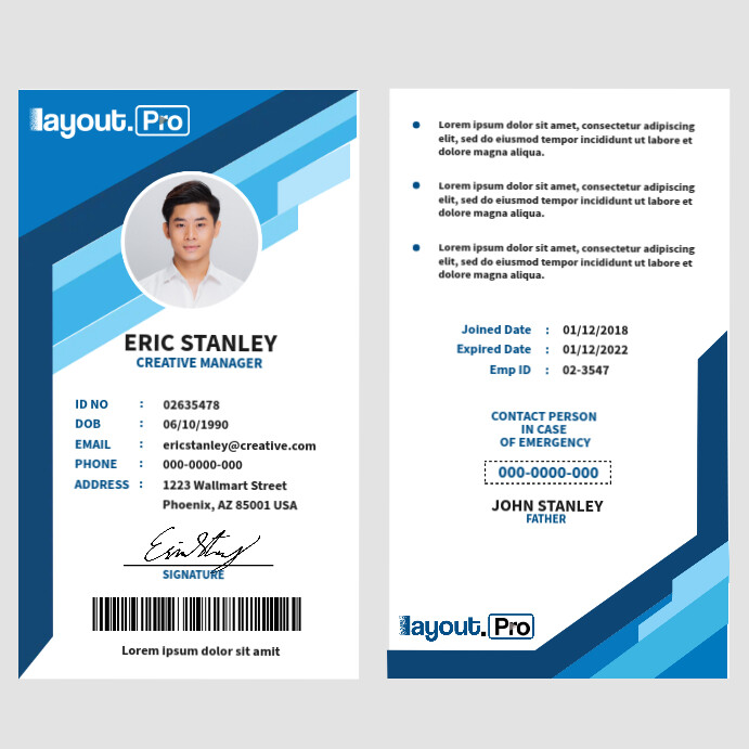 Image 4 for Portrait Id Card Template