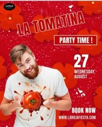 Portrait Video La Tomatina Joyful Red template