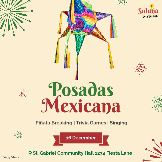 Posadas Mexicana Square Template Instagram