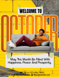 Positive October Motivation Poster Layout Flyer (US Letter) template