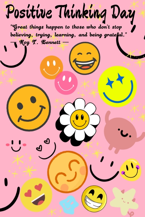Positive Thinking Day Template PosterMyWall