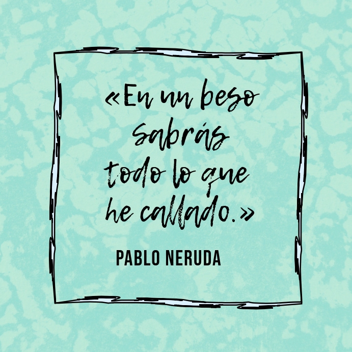 post con frase poética de Pablo Neruda Publicação no Instagram template